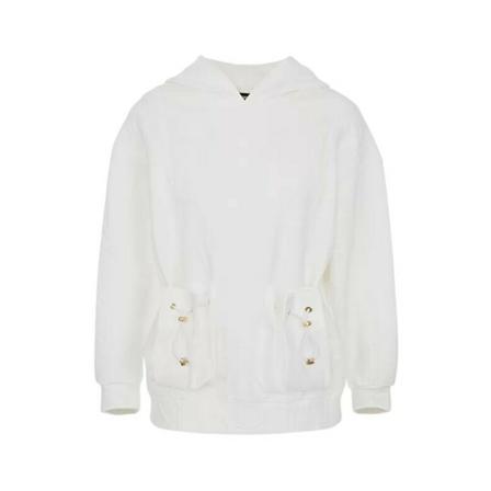 Elisabetta Franchi, Hoodies Wit, Dames, Maat:M,elastisch