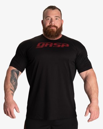 Gasp Legacy Gym Tee, Black/Red - L