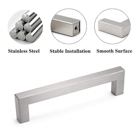 2 st kökshandtag, möbelhandtag, lådhandtag, silver, rostfritt stål, skåpdörrhandtag, silver, 10*20*96mm
