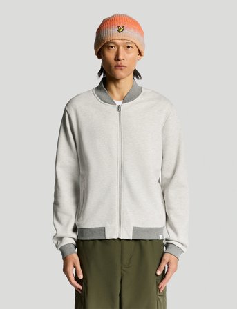 Lyle & Scott Half Raglan Jersey Bomber - Grey - XL
