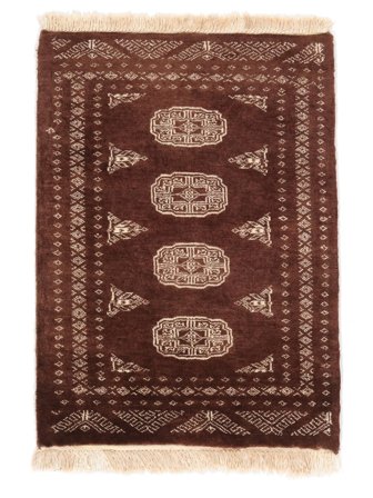 Handknuten Pakistan Bokhara 3Ply Matta 63X85 Svart/Brun