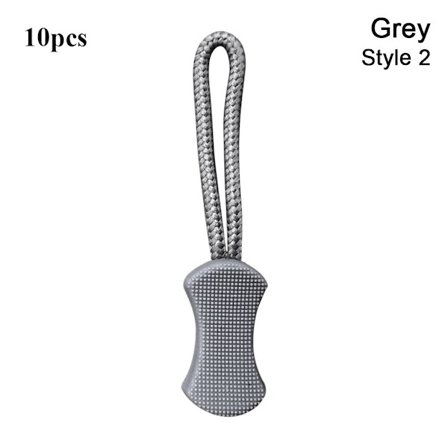 10 st Dragdragkedjeände GRÅ STYLE 2 STYLE 2