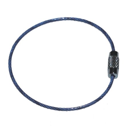 Nøkkelring i ståltråd - 50 mm diameter - 1,5 mm tykkelse - Blå