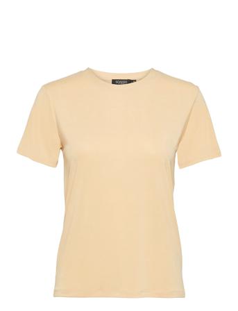 Slcolumbine Crew-Neck T-Shirt Ss T-shirts & Tops Short-sleeved Gul Soaked In Luxury