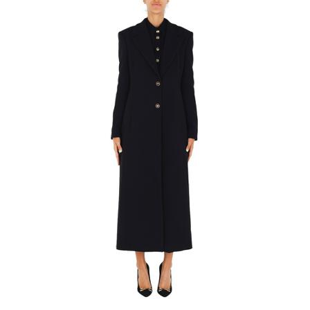 Pinko, Clarisse Long Single-breasted Coat Czarny, Kobieta, Rozmiar: S