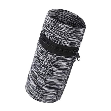 Musta-harmaa raidallinen rannelaukku, urheilullinen vetoketjullinen rannelaukku, su