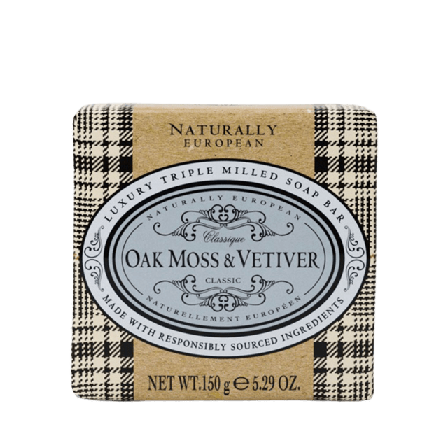 Naturally European Oak Moss and Vetiver Soap Bar 150g Bad & dusch Unisex