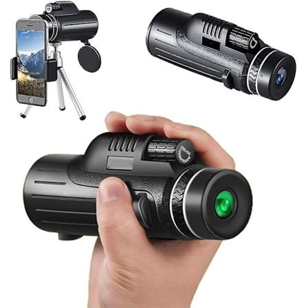 120x100 monokulært teleskop med nattsyn, monokulært for voksne Stjernekikking, bak4 bærbare høydrevne spotteskoper for fugletitting, svart