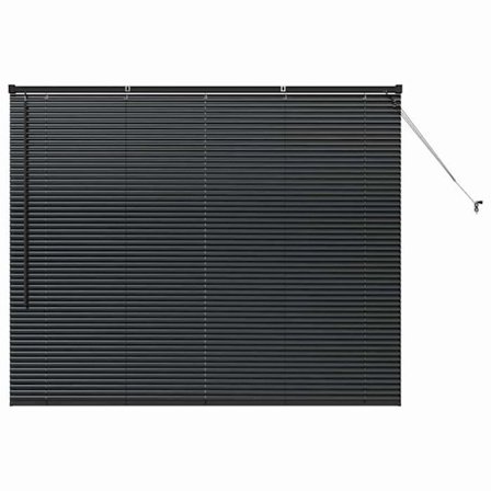 Venezianer i aluminium - vidaXL - 160x130 cm - Svart - Matt finish - Utomhusmontering - Manuell drift