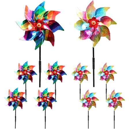 10 stk. Reflekterende Fugleafvisende Vindmølle, flerfarvet Reflekterende Fugleafskræmmer, Afvisende Vindmøller Skræmmer Fugle