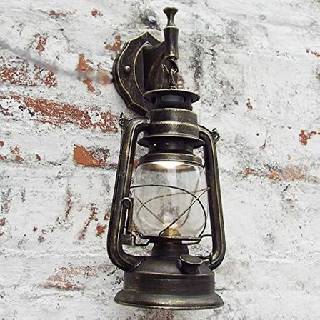 Bcyhh Væglampe Vintage Rustik Klassisk Industri Væglampe Smedejern Lanterne 1 X E27 220 V Retro Metal Kreativ Lampe Væglampe Sti Lys Natlampe