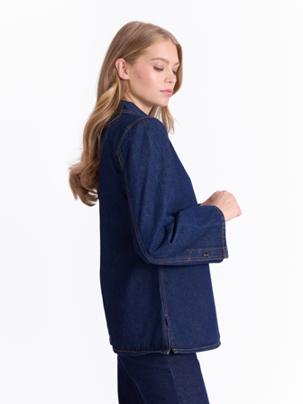 MATCH - Estelle denim skjorte - Donna - Str. 44 - Dame - Skjorter & Bluser - Blå - 100% Bomull