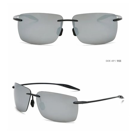 Klassiska Sport Solglasögon Utan Bågar Män Kvinnor Körning Golf Rektangel Ultralätt Ram Solglasögon UV400 De Sol