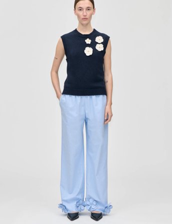 STINE GOYA 2468 Cotton Wool Yarn, Crewneck Dro - Navy - M