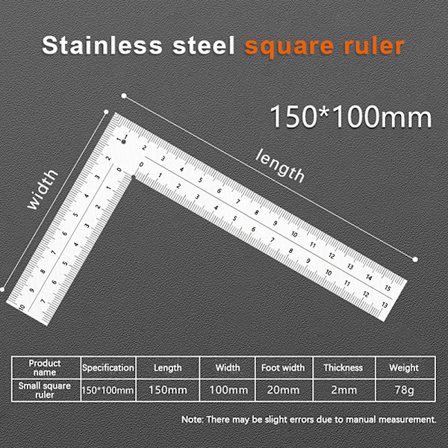 Mini inramningslinjal Mätlayoutverktyg Rostfritt stål