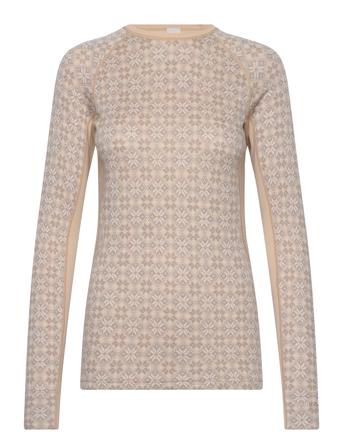 Rose Light Ls Base Layer Tops Beige Kari Traa*Betinget Tilbud