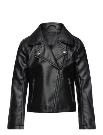 Nkfmadina Pu Jacket Outerwear Jackets & Coats Leather Jacket Black Name It