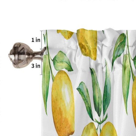 Mode Tryk Kort Gardiner Valance 137x45cm Lysblokerende til Hjemmebrug