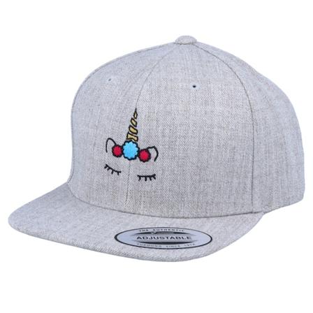 Unicorns - Grau snapback Cap - Kids Unicorn Flower Heather Grey Snapback @ Hatstore