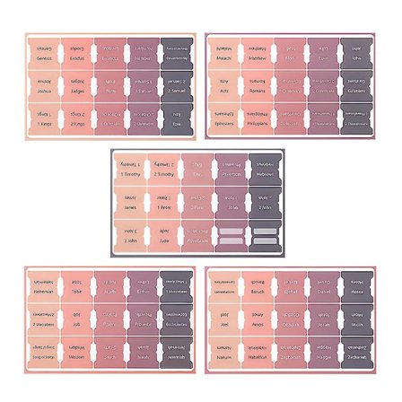 5 ark med bibelstudie-faner Dekorative bibelfaner Bibelstudie-faner Papirbibelfaner for kvinner