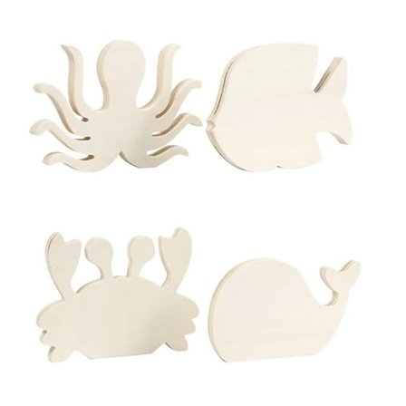 Trä marina djur att dekorera 16 cm