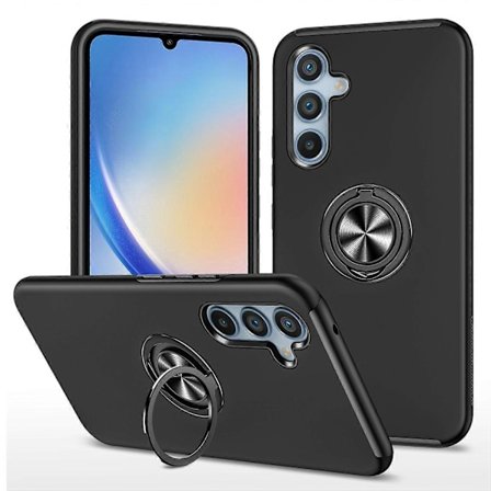 For Samsung Galaxy A34 5G Roterende Ring Støtte Telefondeksel PC+TPU Anti-fall Bakdeksel