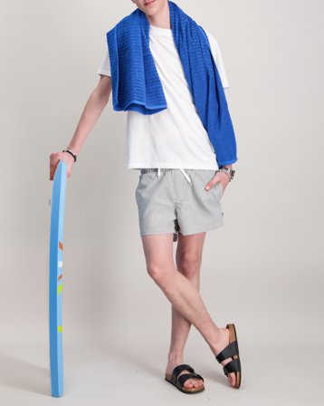 ONLY & SONS JUNIOR OSJTED STRIPE SEERSUCKER SWIM ACC Gris Maillots de bain et peignoirs Garçon - Kids Brand Store