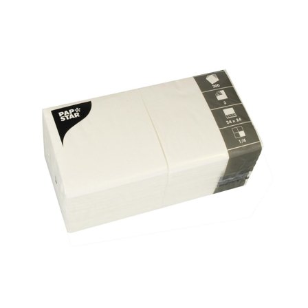 PAPSTAR Servett 3-lags 24x24cm vit 200/fp - Lyreco - Kök och servering - Servetter och dukar - Servett - 3-lagers