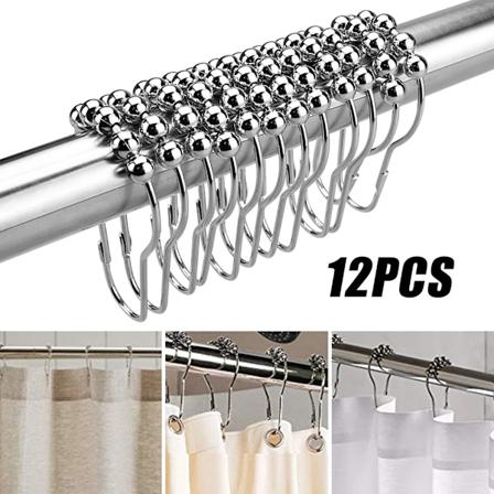 20 til 78 tommer Spændingsbrusestang - Justerbar Længde - Fjederstang - Rustfrit Stål - Aldrig Rust - Skridsikker til Badeværelse og Køkken 12PCS HOOK