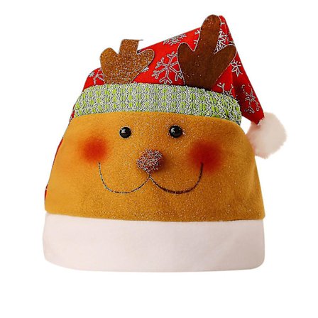 Unisex juldekoration utomhushorn plysch söt julhatt (jul äldre)