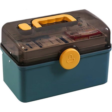 Låsbar Medicinboks, Medicinopbevaringsboks, Låsbar Opbevaringskasse Organizerboks, Medicinopbevaring Multifunktionel Opbevaringsboks