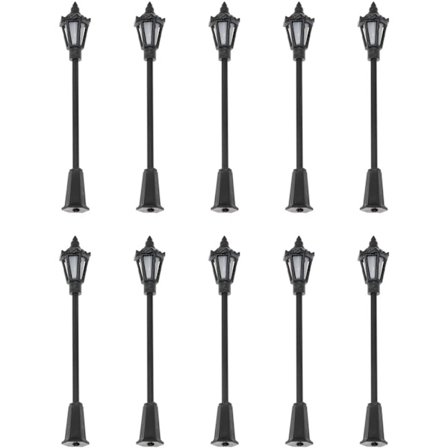 10 st 70 mm modelljärnväg antika lampor trädgårdsgata ljus HO OO TT skala 1:87 ny