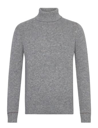 Mmggiorgio Autumn Roll Neck Knit Tops Knitwear Turtlenecks Grey Mos Mosh Gallery