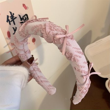 Rosett hårband Pink Crunchies 1 1