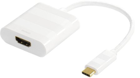 Deltaco USBC-HDMI1 - ekstern videoadapter - hvit