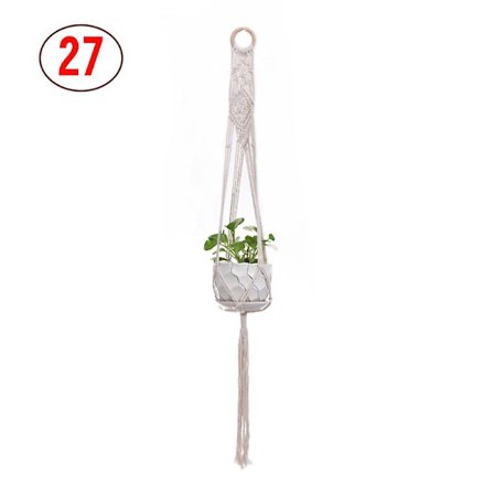 2 stk Makrame Plantehenger Hvit Håndlaget Bomullsrep Innendørs Utendørs Hengende Plantepotte