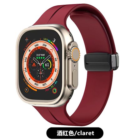 Kellon ranneke Apple Watch iWatch -kelloon Soveltuu: 1.-8. sukupolvi SE 42/44/45/49mm 8 viininpunainen