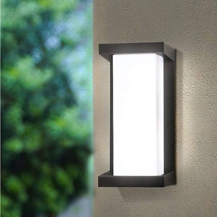 Kampanj, LED-vägglampa IP65 vattentät 12W 5500K aluminium rektangel utomhus vägglampa LED utomhuslampa utomhuslampa för framsida trädgård badrum ve