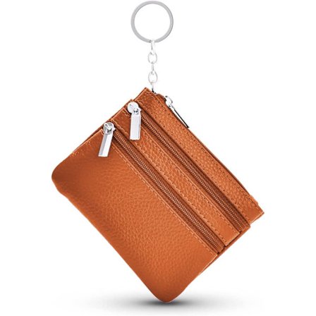 Kvinners ekte skinn lommebok liten myntpung med kortholder a