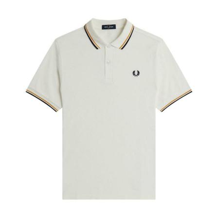 Fred Perry, Polo Wit, Heren, Maat:L,strepen