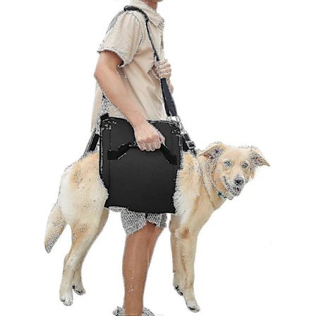 Koiran kantovaljaat, hätäreppu lemmikille jalkatuella - Kuntoutuskoira (musta) Nostovaljaat kynsien leikkaamiseen, Koirankantolaukku PKXL