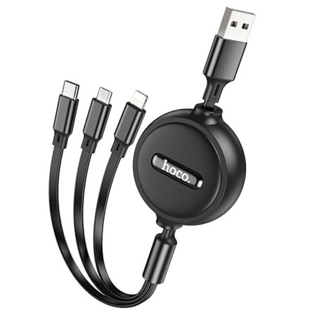 Hoco 3in1 USB-A till USB-C Lightning microUSB kabel X75 1m