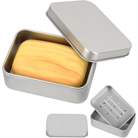 Rejsesæbeboks i aluminium, solid sæbeskål, vandtæt sæbeboks med aftagelig dræner, til rejser, hjem