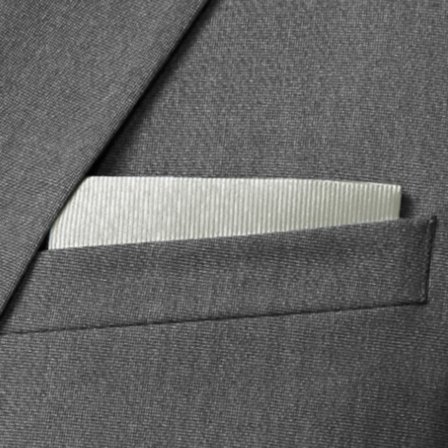 Pañuelo de bolsillo de grogrén gris claro para hombres - Pañuelos de bolsillo de color liso