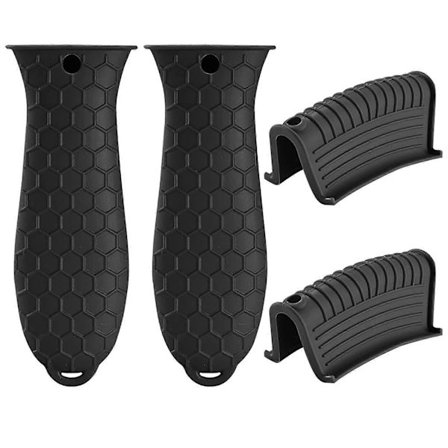 Silikon Varmt Håndtak Holder og Silikon Ekstra Håndtak Holder Varmeisolert Silikon Assistent Håndtak Holder for Støpejernsgryter Woker, Stekepanner, O