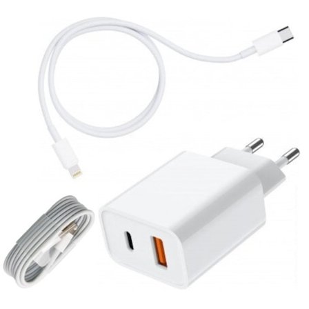 20W USB-C med 2 kablar för iphone11/12/13