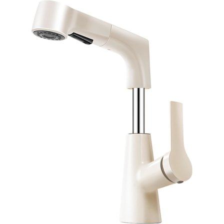 Kremfarget Kran Uttrekkbar Baderom Toalett Servantkran