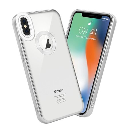 Apple iPhone X / XS Hülle Handy Cover TPU- case - Chrome Look med Kameraskydd