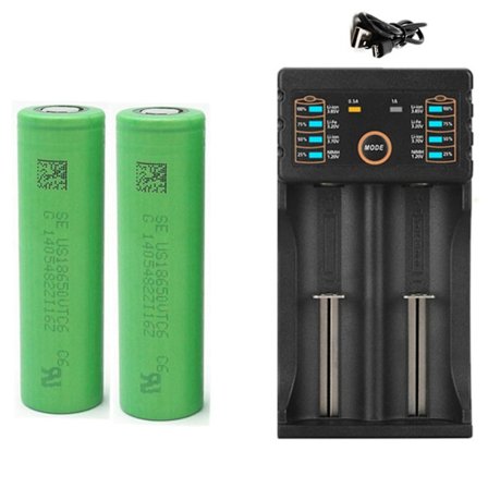 18650 Lithium Batteri Oplader Lommelygte 18650 Genopladeligt Batteri VTC6 3000MAh Batteri+ USB Oplader