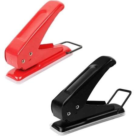 (Rød og sort) 2 stk. hulmaskine til enkelt hul, håndhulmaskine med kapacitet til 20 ark til håndværkspapir, hilsen